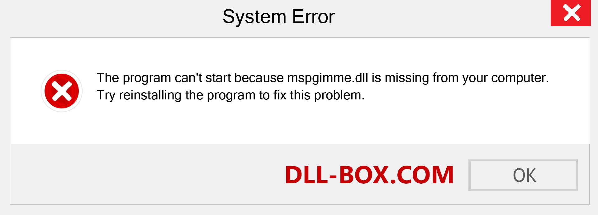  mspgimme.dll file is missing?. Download for Windows 7, 8, 10 - Fix  mspgimme dll Missing Error on Windows, photos, images