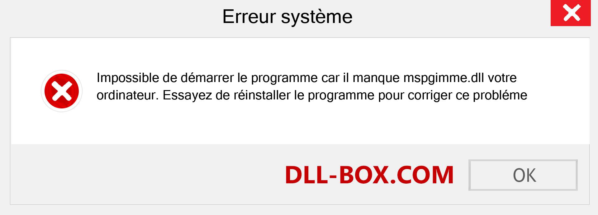 Le fichier mspgimme.dll est manquant ?. Télécharger pour Windows 7, 8, 10 - Correction de l'erreur manquante mspgimme dll sur Windows, photos, images